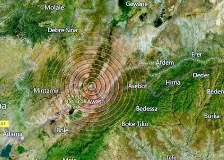 በሬክተር ስኬል 5 ነጥብ 3 የተመዘገበና ንዝረቱ አዲስ አበባ ድረስ የተሰማ ከፍተኛ የመሬት መንቀጥቀጥ ተከሰተ